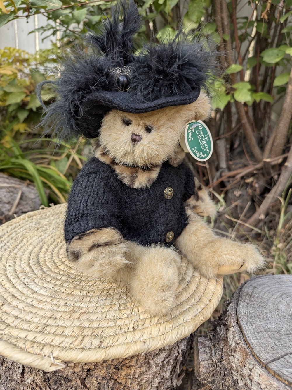 Bearington Collection Selena Plush Cat Vintage Whimsigoth Mob Wife Dark Coquette - Picture 3 of 17